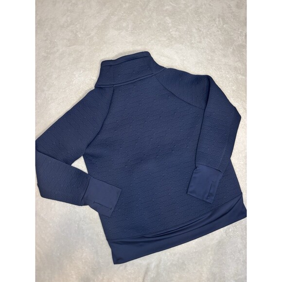 ATHLETA Jacquard Elevation Maroon Pullover Sweatshirt Large Blue Quilted - Picture 2 of 7